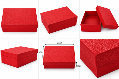 Red Rectangular Gift Box with Lid 10ct - 14.76*11.42*6.30"
