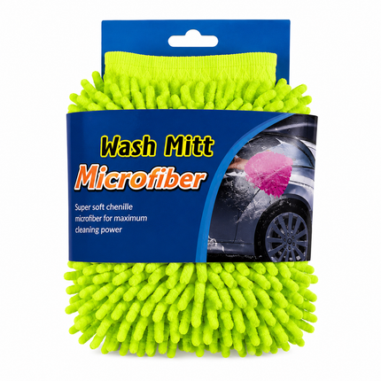 Premium Microfiber Wash Mitt (Clean Mop) - Neon Green