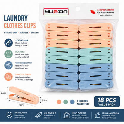 Laundry Clothes Clips 18ct