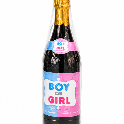 Boy or Girl Gender Reveal Confetti Popper Bottle