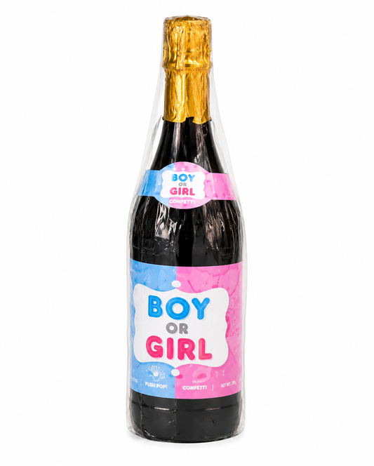 Boy or Girl Gender Reveal Confetti Popper Bottle