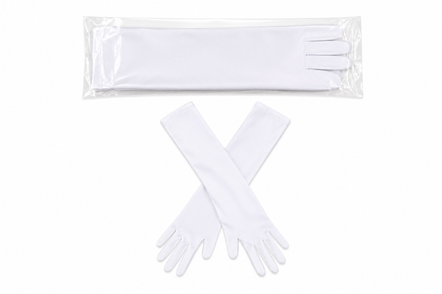 White Long Satin Gloves Opera Length Gloves