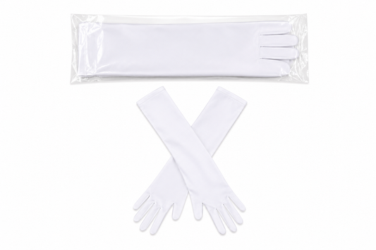 White Long Satin Gloves Opera Length Gloves