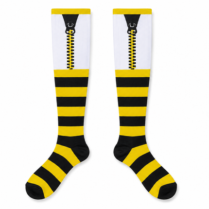Halloween Costume Knee High Socks Yellow Black