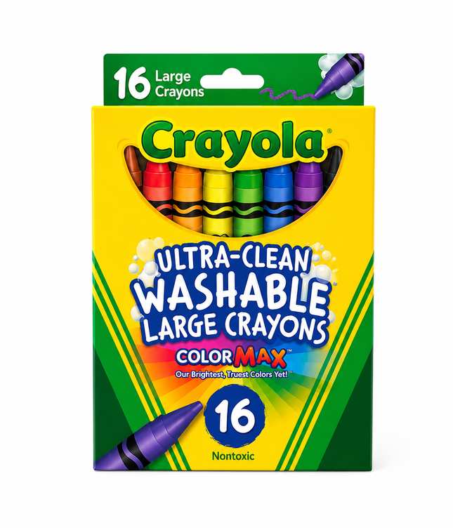 Crayola Ultra-Clean Washable Large Crayons, 16 Pack