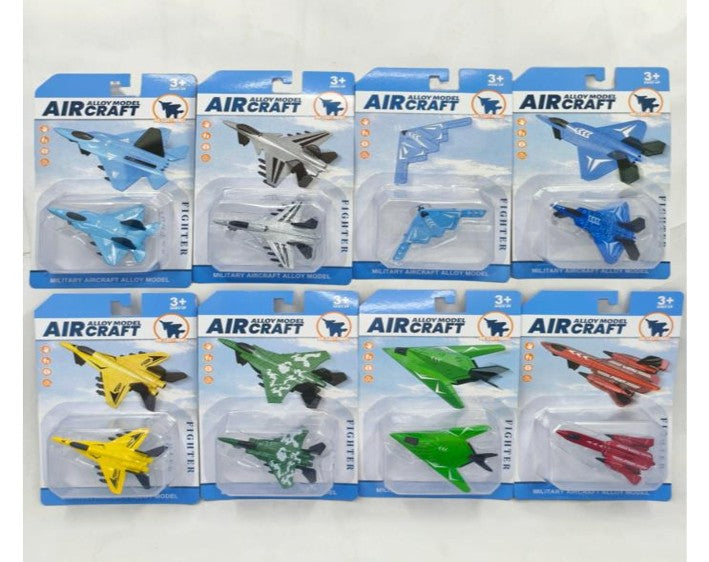 Models of alloy military aircraft (glossy) 8 ct