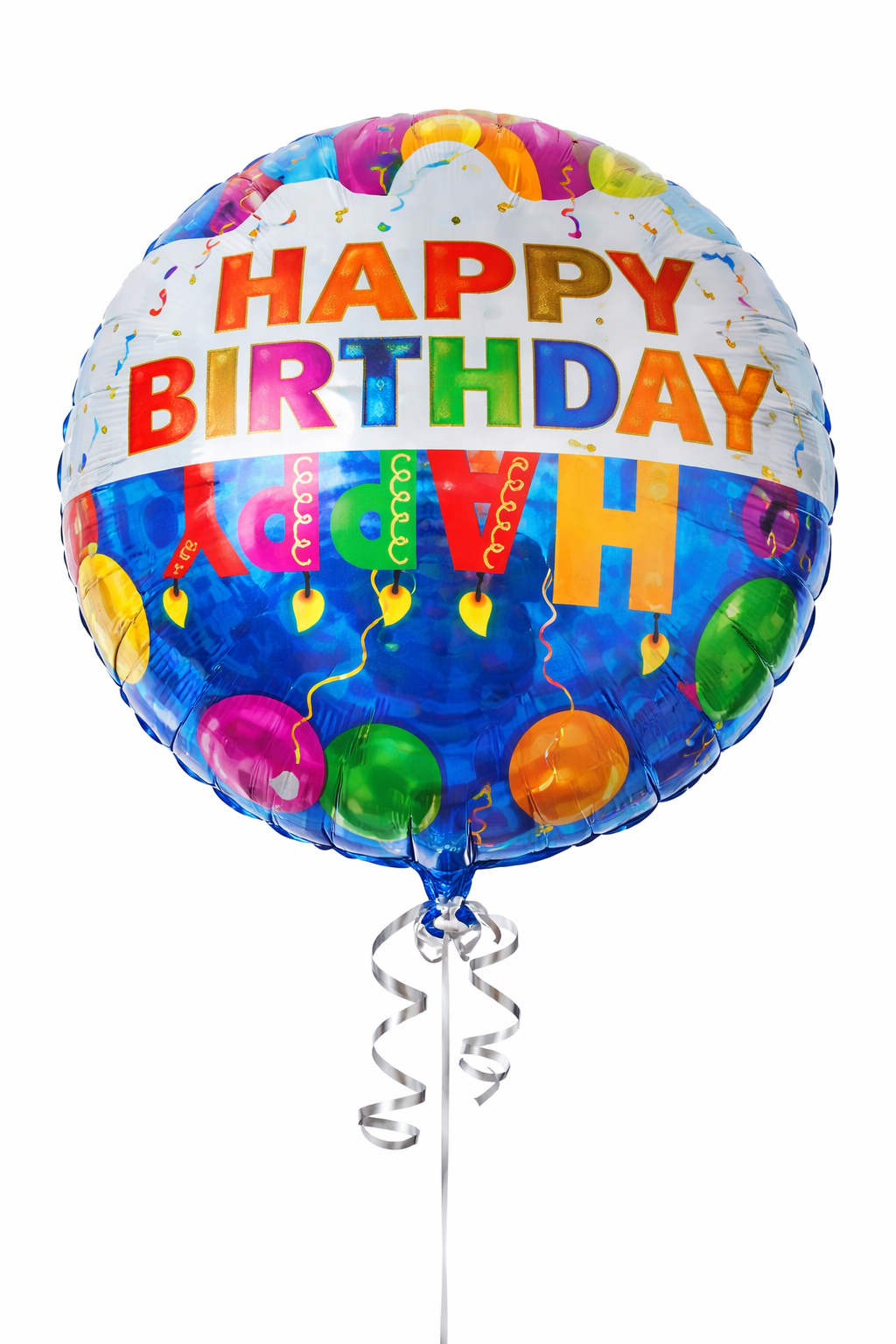 18" Mylar Birthday Balloon-Blue & White