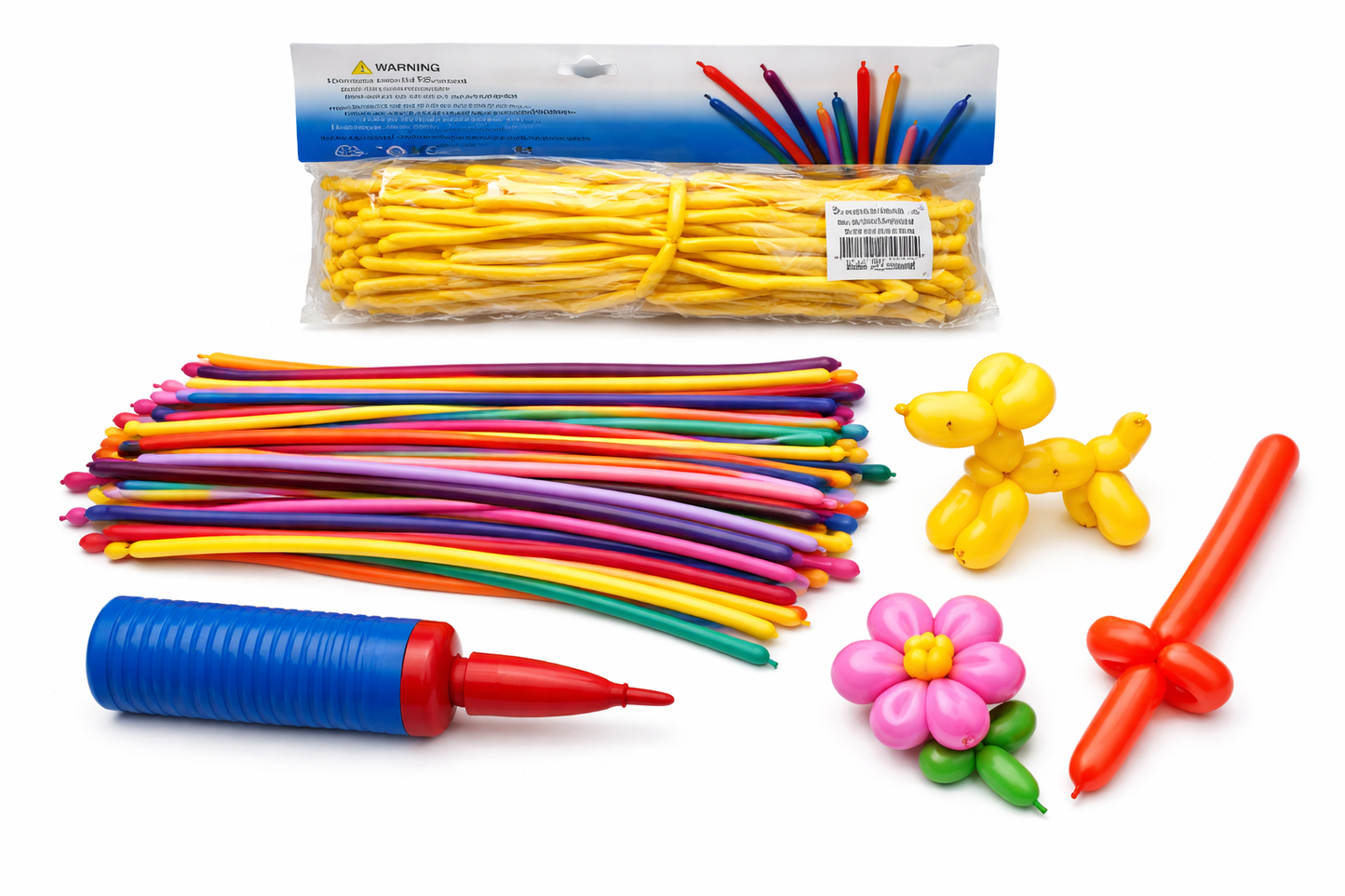 Long Twisting Animal Balloons with Pump