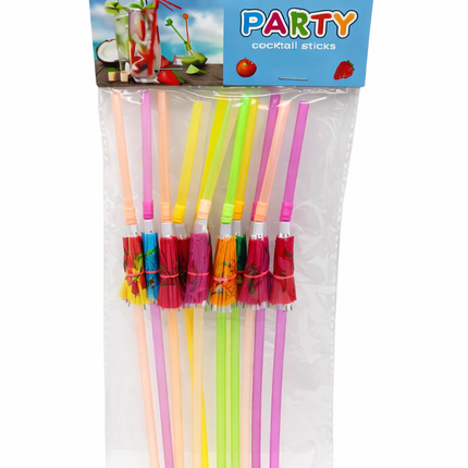 Straws with Umbrella Design – Multiple Colors