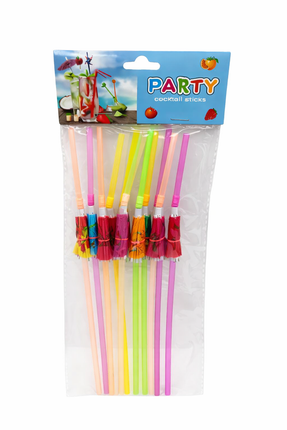 Straws with Umbrella Design – Multiple Colors