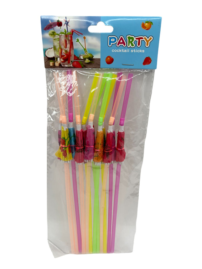 Straws with Umbrella Design – Multiple Colors
