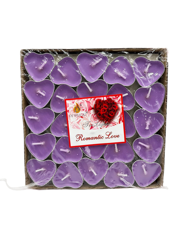 Heart-Shaped Candles – 25 Pieces per Pack