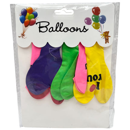 Heart-Shaped Balloons with "I Love You" Message