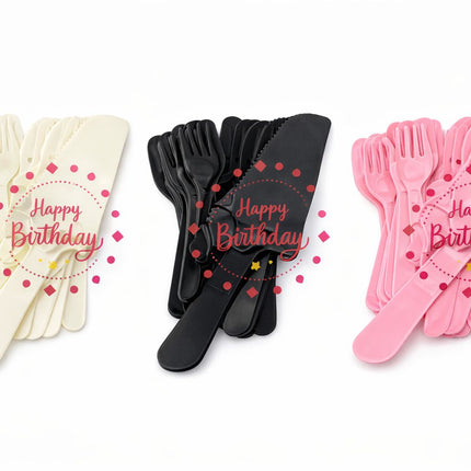 Cake Server with Plate- White, Black and Pink