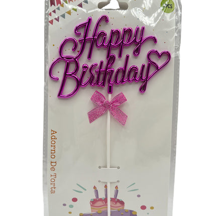 Cake Topper - Birthday Themed "Happy Birthday" Lettering