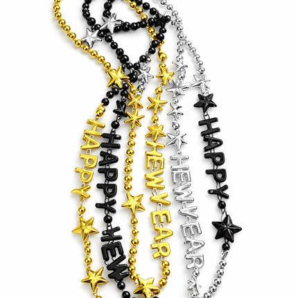 New Year Themed Party Necklace – 3 Pieces per Pack