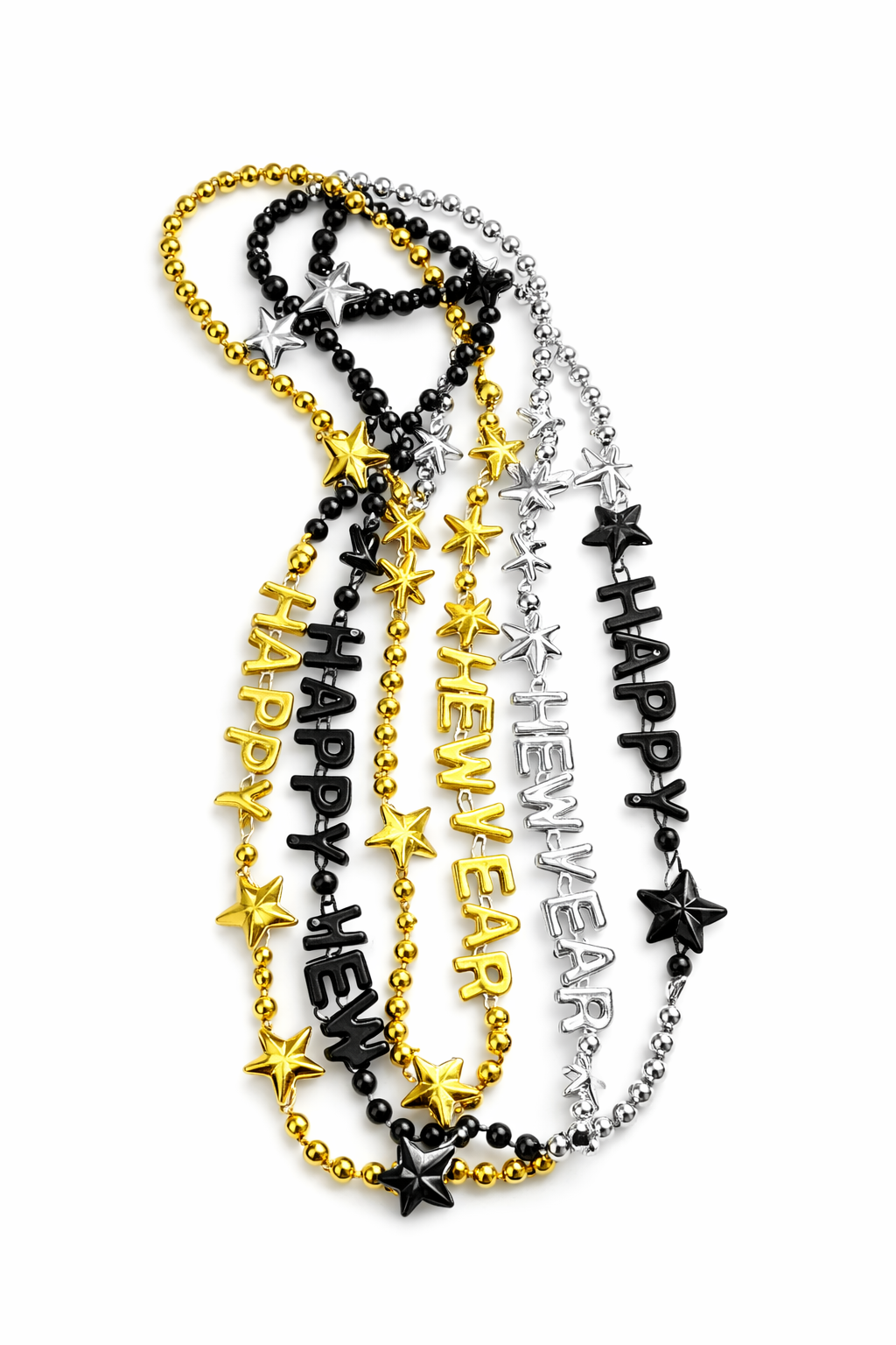 New Year Themed Party Necklace – 3 Pieces per Pack