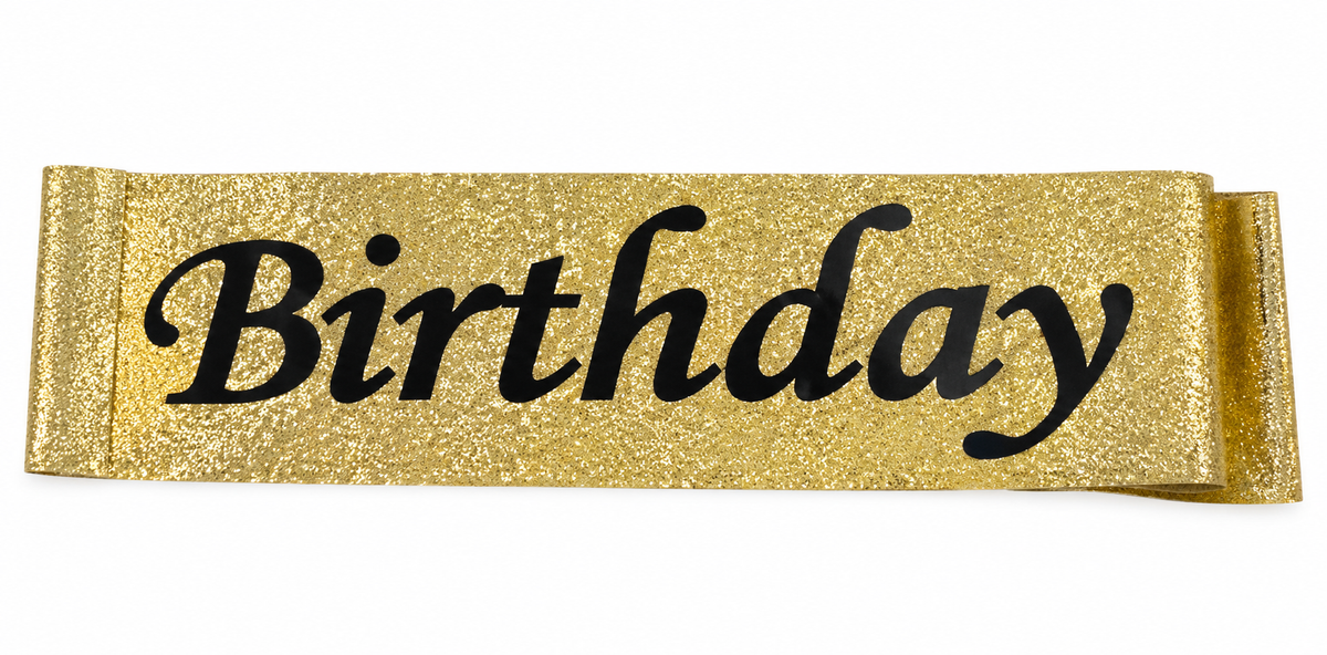 Glitter Birthday Banner - Golden
