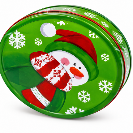 Christmas Round Metal Cookie Tin