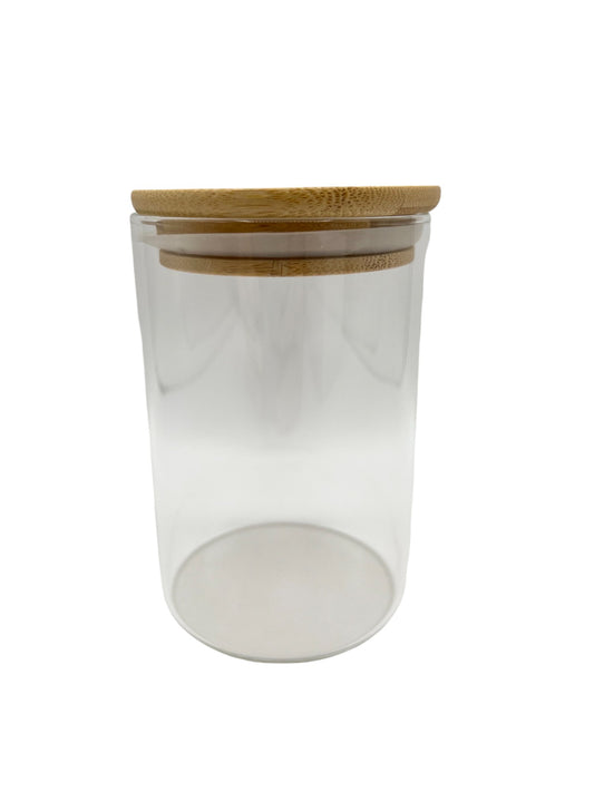 Glass Storage Jar with Bamboo Lid – Airtight Food Container