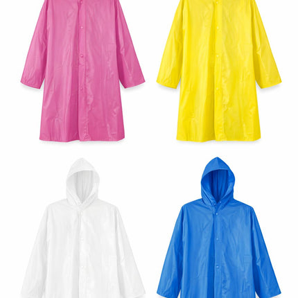 Adult Rain Poncho - Pink, Yellow, White, Blue
