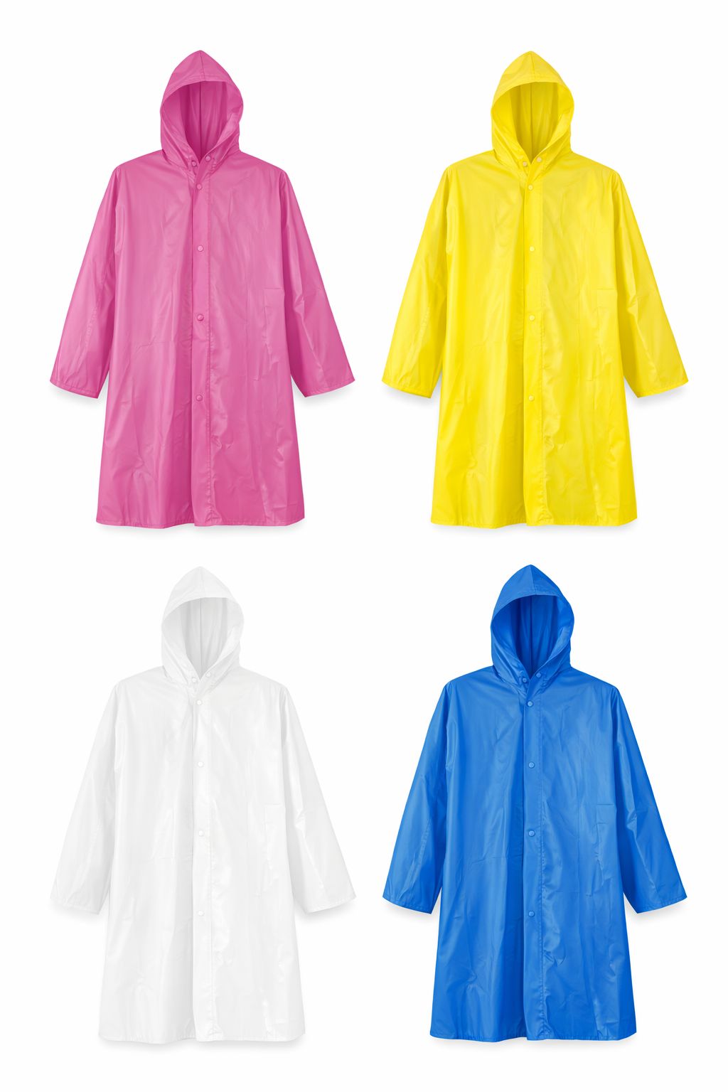 Adult Rain Poncho - Pink, Yellow, White, Blue
