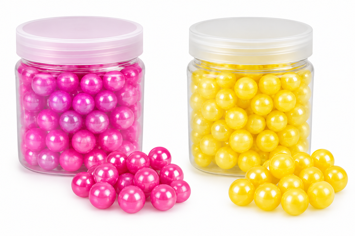 Assorted Color Pearl Beads in Jar