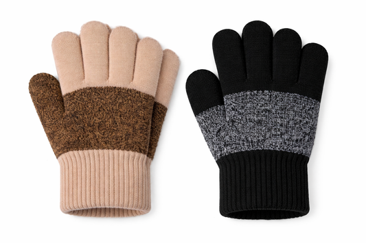 Cozy Comfort Black & Beige Color Gloves - Mix colors
