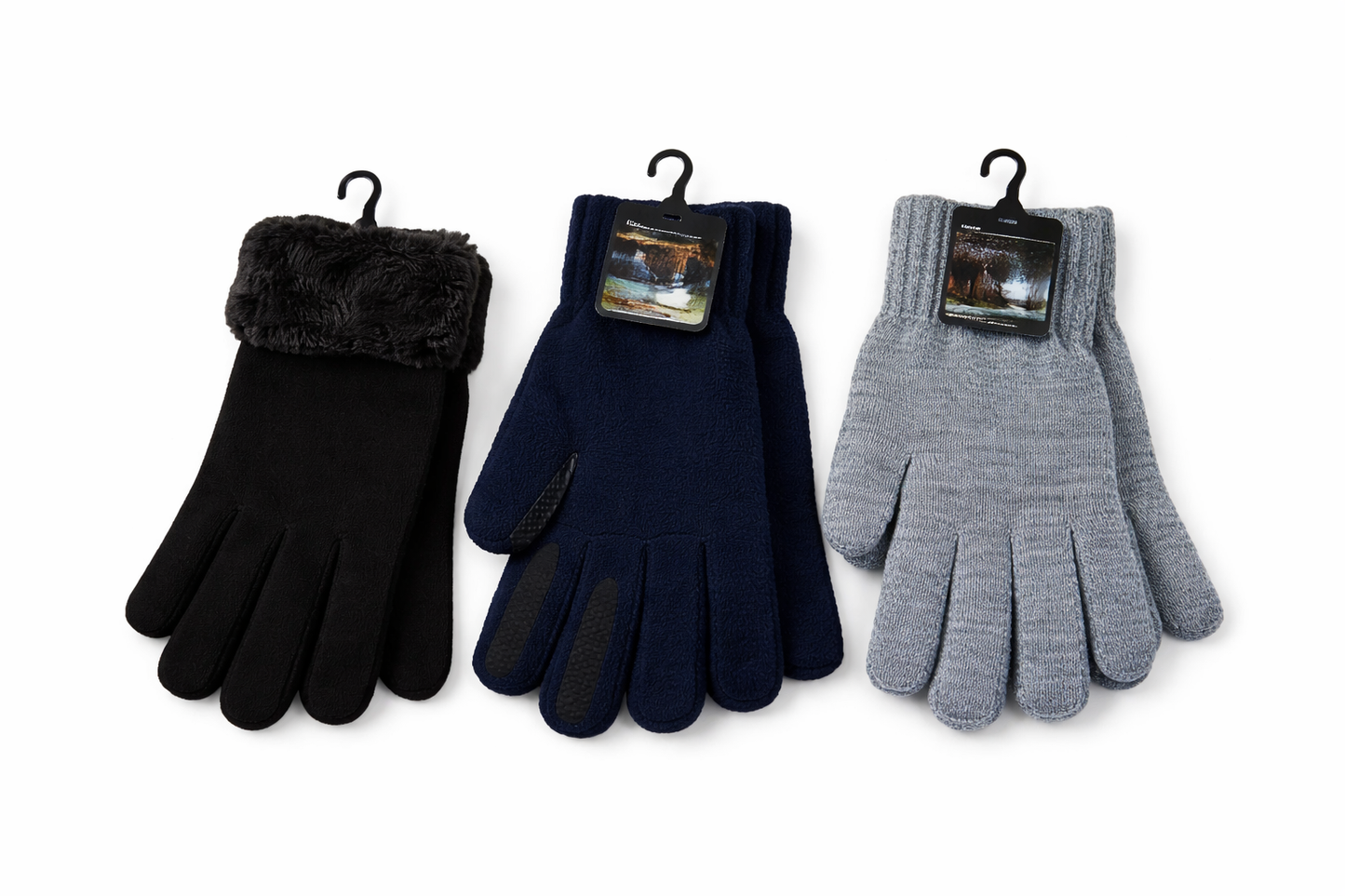 Cozy Comfort Black, Blue & Grey Color Gloves - Men
