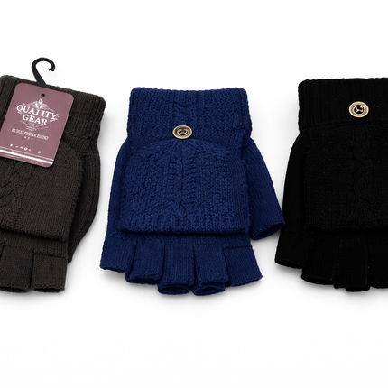 Cozy Comfort Blue, Grey & Black Color Gloves - Men