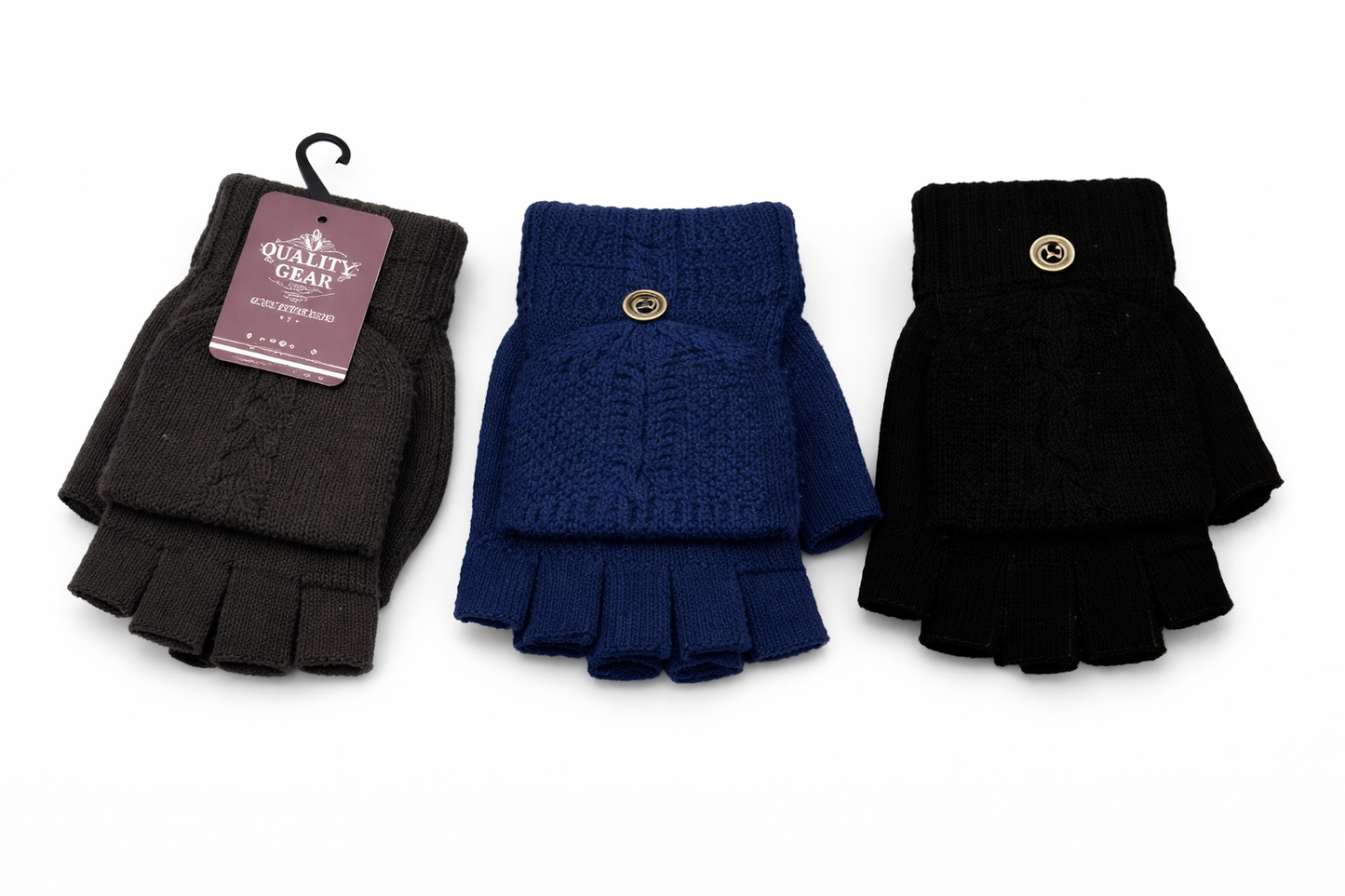 Cozy Comfort Blue, Grey & Black Color Gloves - Men