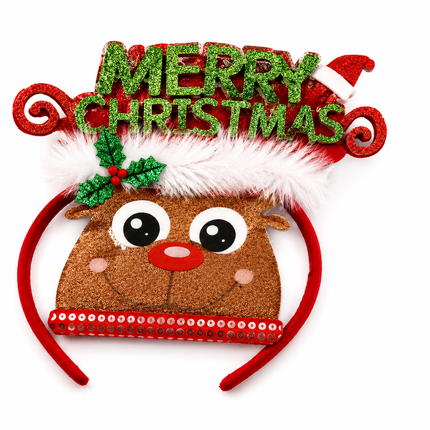 Merry Christmas Reindeer Headband