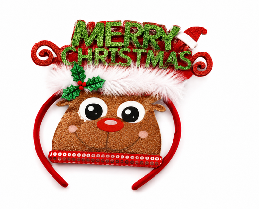 Merry Christmas Reindeer Headband