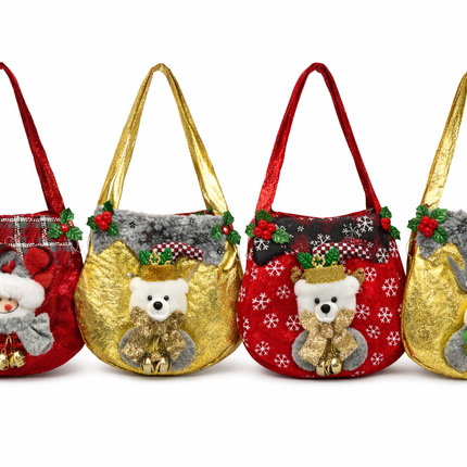 Festive Christmas Gift Bag - 12 pieces - 5 design mix