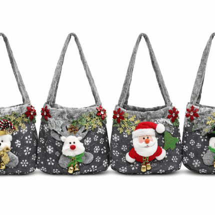 Festive Christmas Gift Bag - 12 pieces - 5 design mix