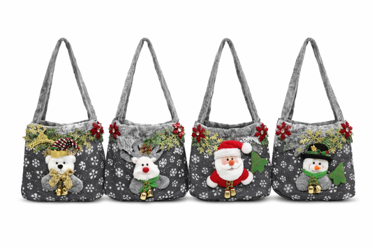 Festive Christmas Gift Bag - 12 pieces - 5 design mix