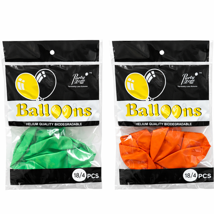 18" Latex Balloon -4ct .White, Black, Red, Royal Blue, Gold, Silver, Purple,Lavender,Baby Pink,Hot Pink