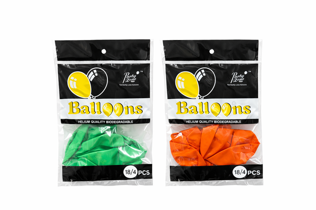 18" Latex Balloon -4ct .White, Black, Red, Royal Blue, Gold, Silver, Purple,Lavender,Baby Pink,Hot Pink