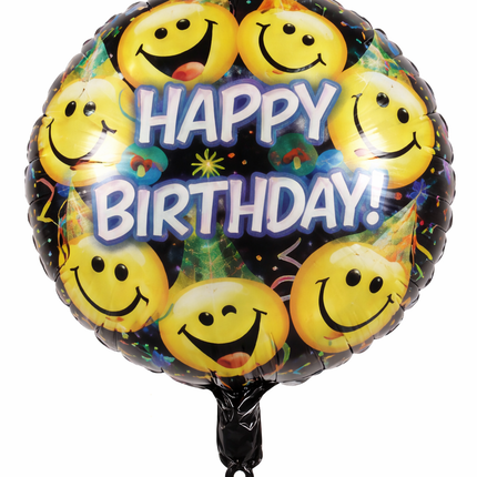 18" Inflatable Birthday Balloon-Smiley