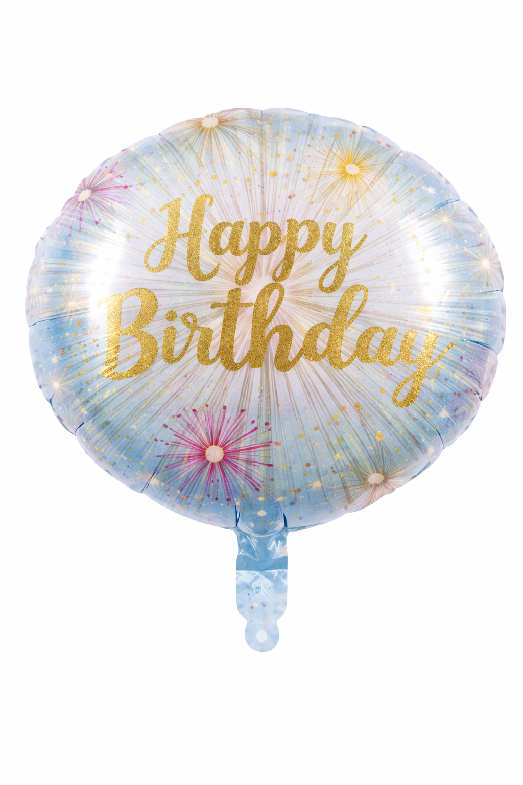 18" Mylar Birthday Balloon-White with Gold letters