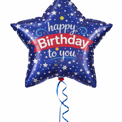 18" Inflatable Birthday Balloon STAR-Blue