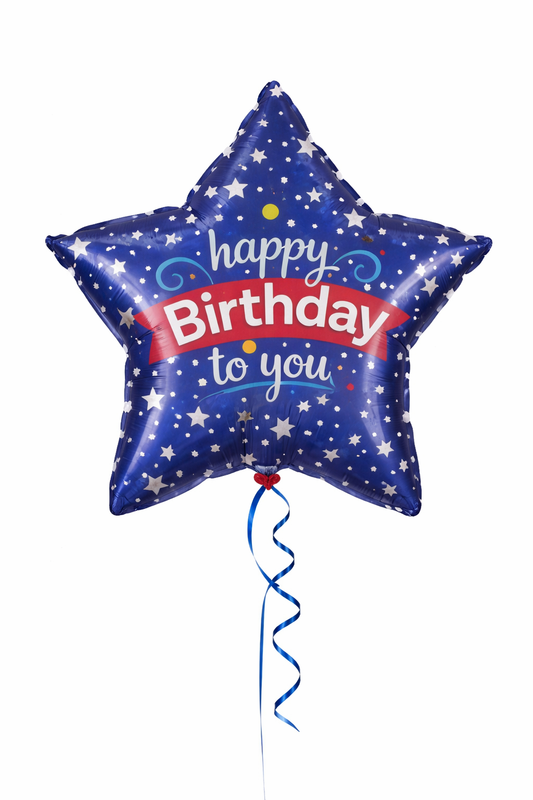 18" Inflatable Birthday Balloon STAR-Blue