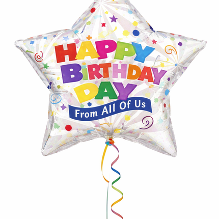 18" Inflatable Birthday Balloon STAR-White