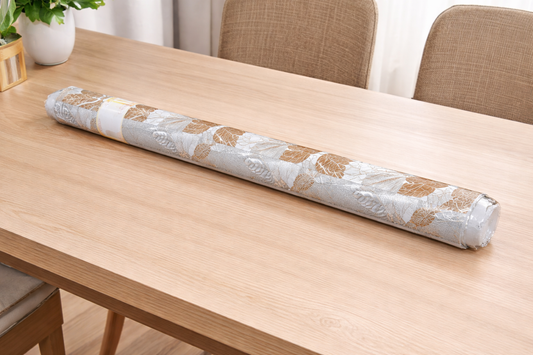 Leaf Print Table Cloth Roll Dining Tables & Kitchen Use - 1.37 x 20 m