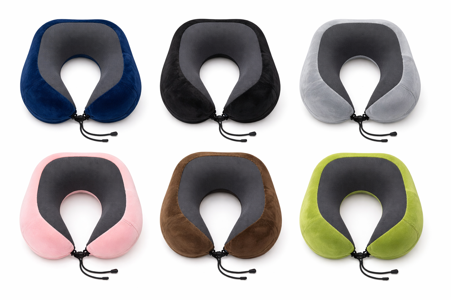 Soft Velvet Neck Support Pillow with Memory Foam Filling - Multi Color