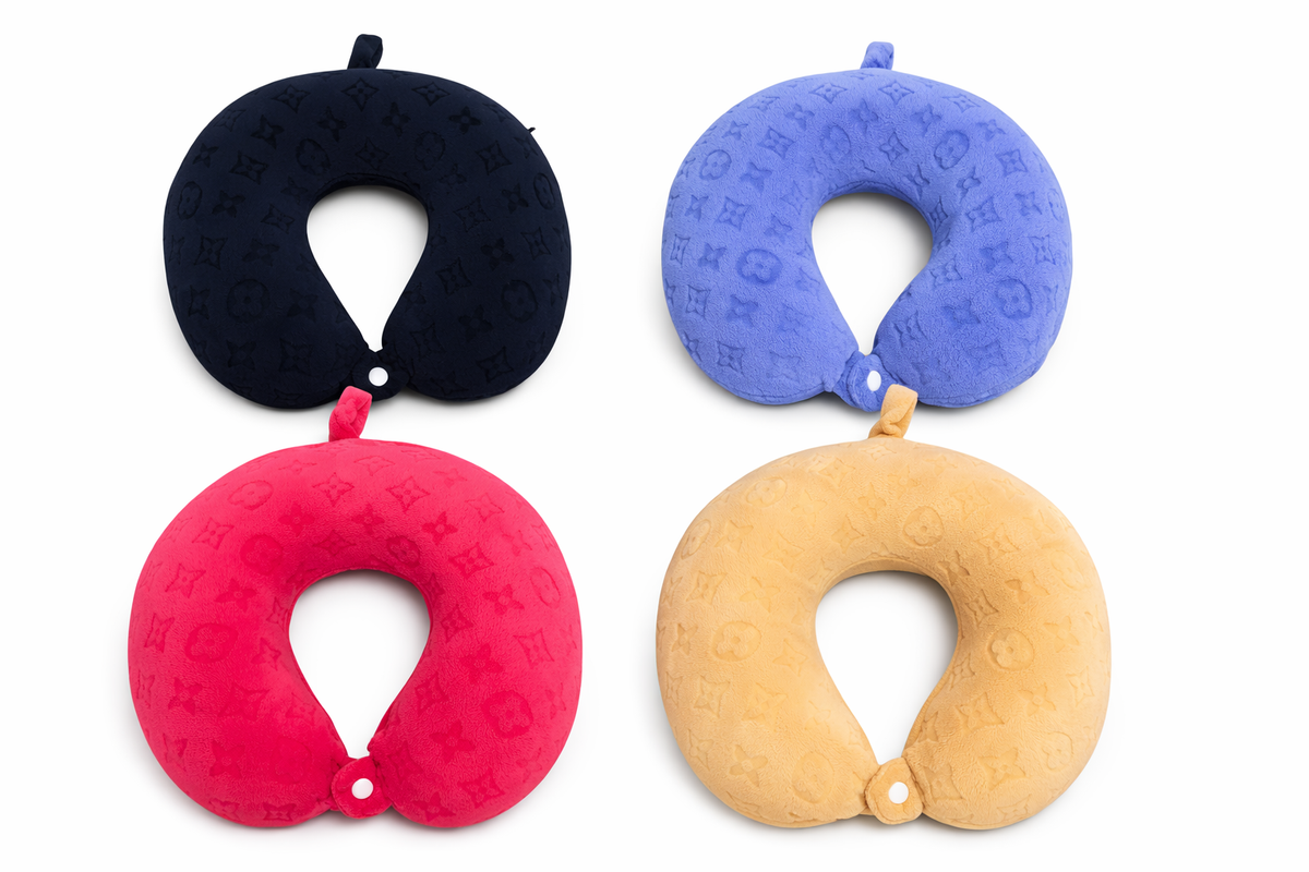 Soft Plush Travel Neck Pillow – U-Shaped Neck Support Cushion - Multi Color