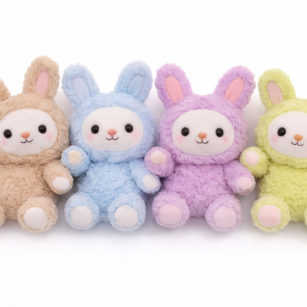 Soft Rabbit Plush Toy Set – Cute Stuffed Animal Gift - Mix Color
