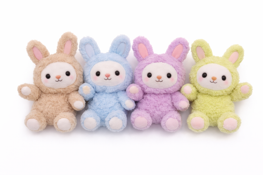 Soft Rabbit Plush Toy Set – Cute Stuffed Animal Gift - Mix Color