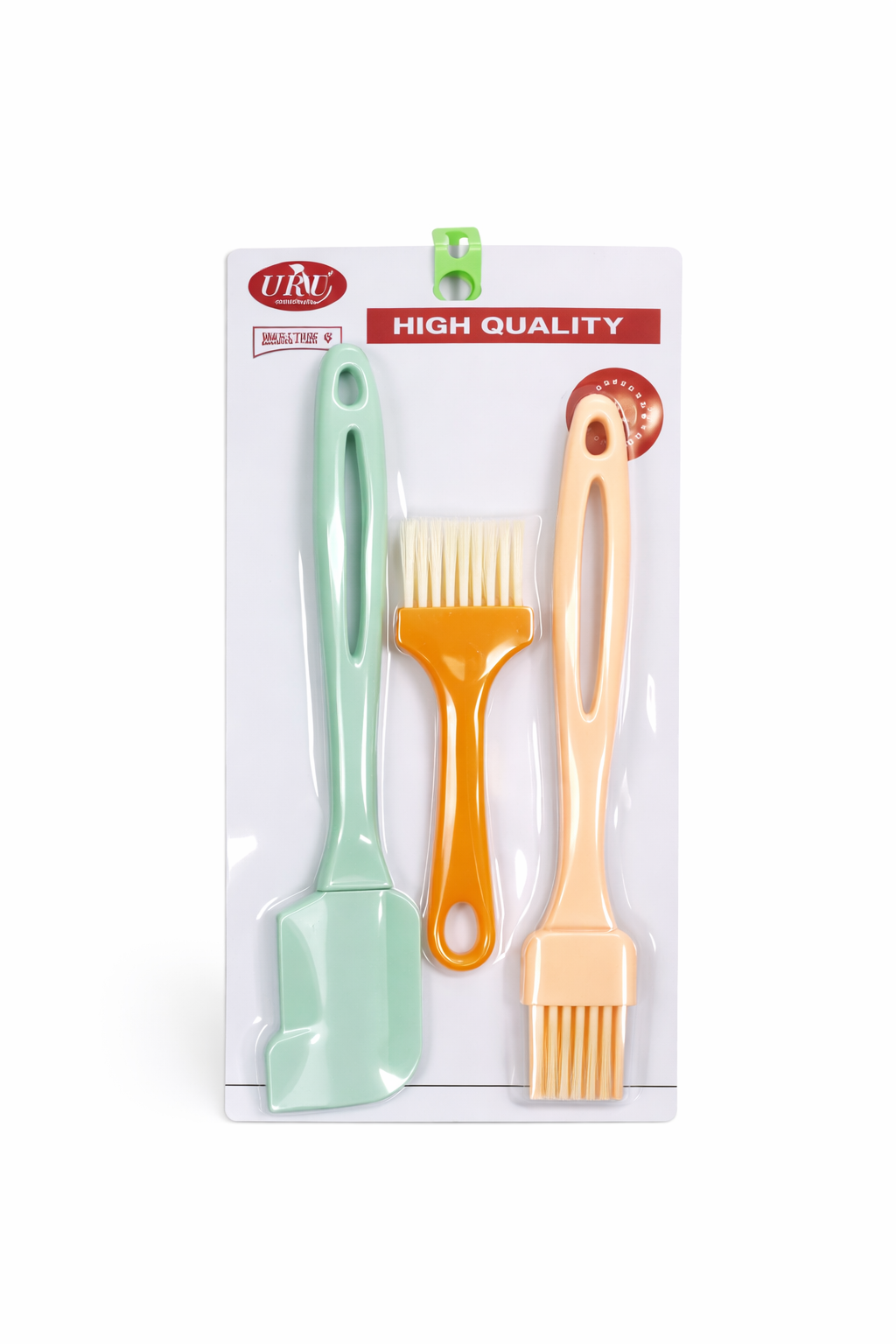3-Piece Baking Silicon Brush Set – Spatula, Pastry Brush & Scraper