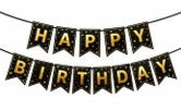 Birthday Banner with star. Asst Colors